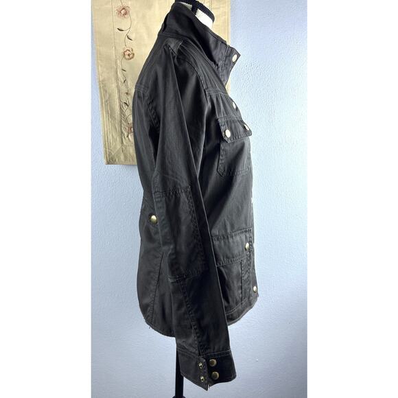 J. Crew Relaxed Boyfriend Field Jacket Womens XS Olive Snap Zip Utility Military - Picture 3 of 10
